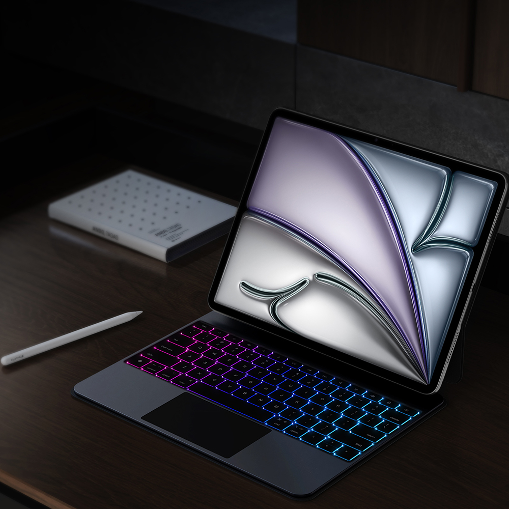 Etui z klawiaturą Bluetooth Dux Ducis (MK Pro Series) do iPad Air 11" 6 gen. 2024, iPad Air 10.9" 4/5, iPad Pro 11 2022/2021/2020, białe